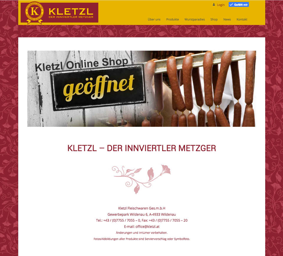 Homepage Webdesign Kletzl "Grafik und Umsetzung"