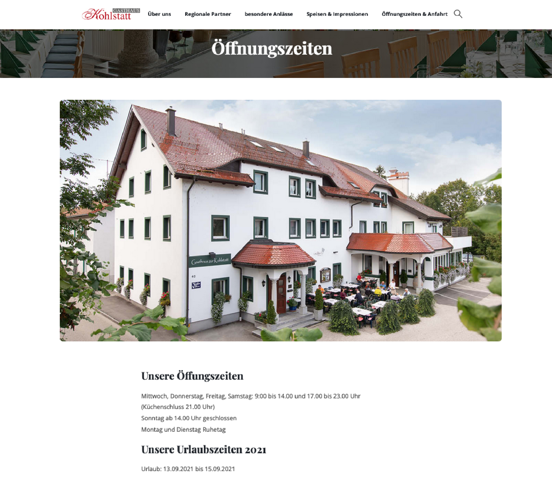 Gasthaus zur Kohlstatt Wels Thalheim Webdesign5